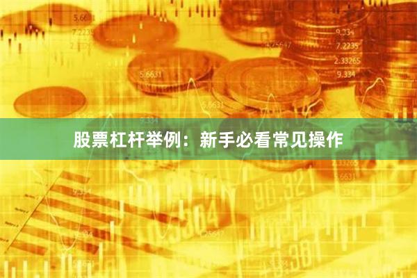股票杠杆举例：新手必看常见操作